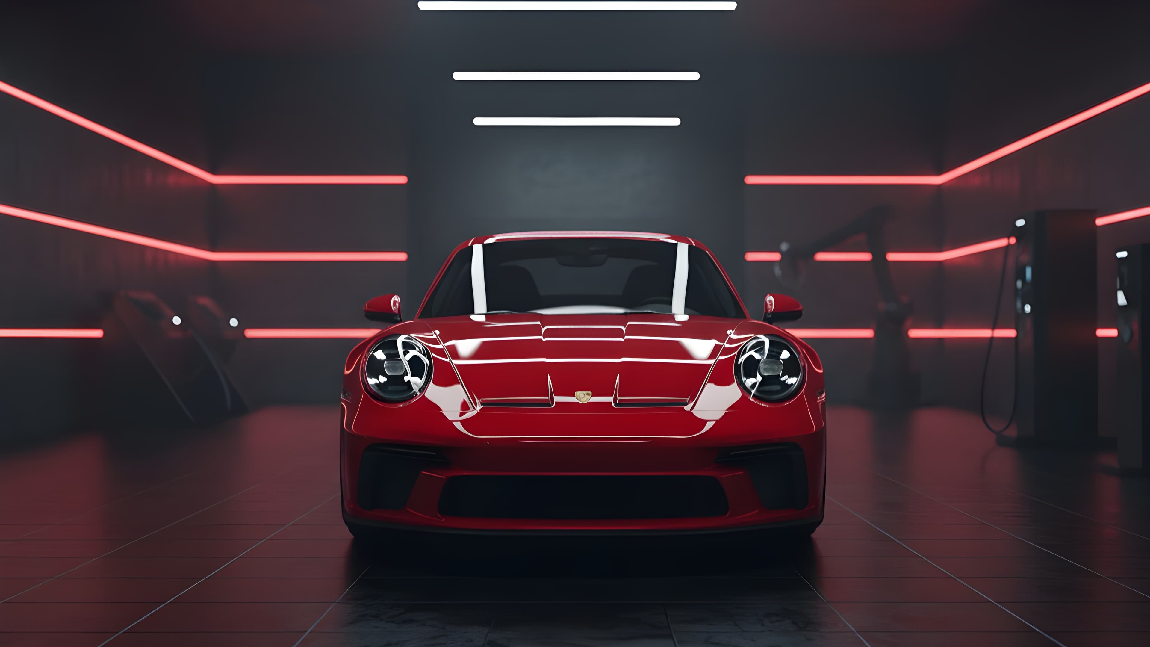 Luxury auto shop with Ferrari